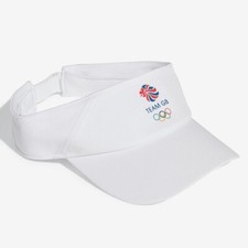 adidas Team GB Visor Mens - Great Britain Cap / Hat - White - Black Friday Sale