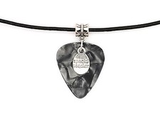 Guitar pick leather necklace - guitar,