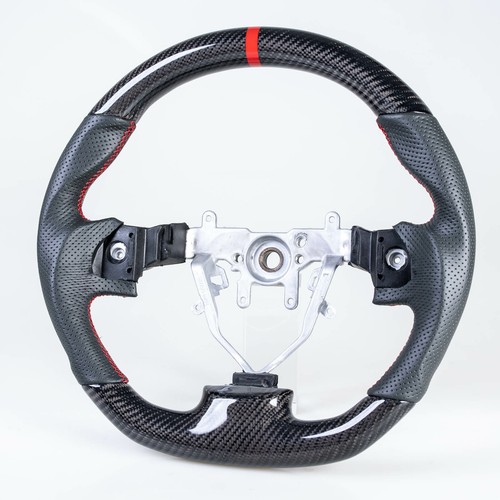 Flat bottom carbon - leather, red