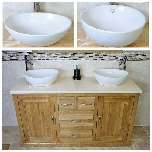 Solid oak bathroom vanity - oak,