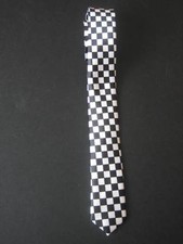 Black & White Checkered Ska Policeman Tie Policewoman Tie Black White Check Tie