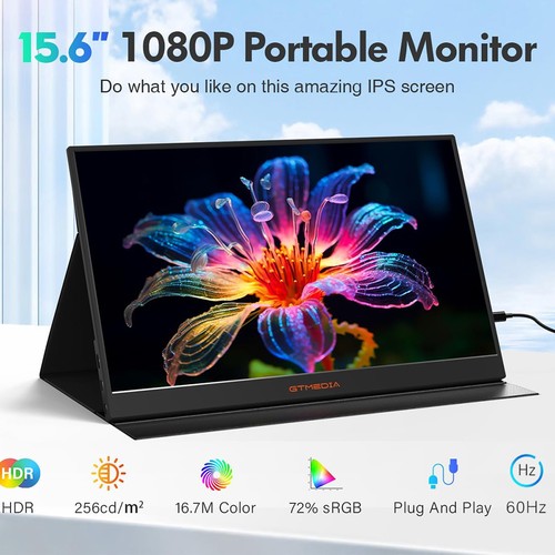 Gtmedia portable monitor - gtmedia, 15.6"