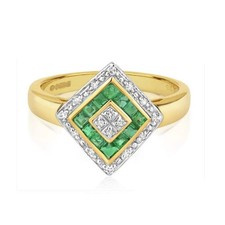 Real Emerald and Diamond Ring