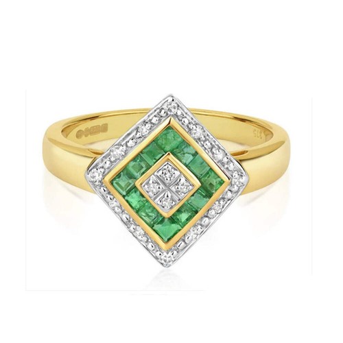 Real emerald and diamond ring - and,