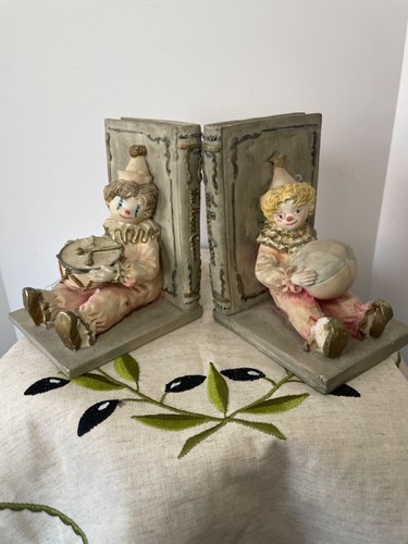 Bookends vintage clown drum - bookends,