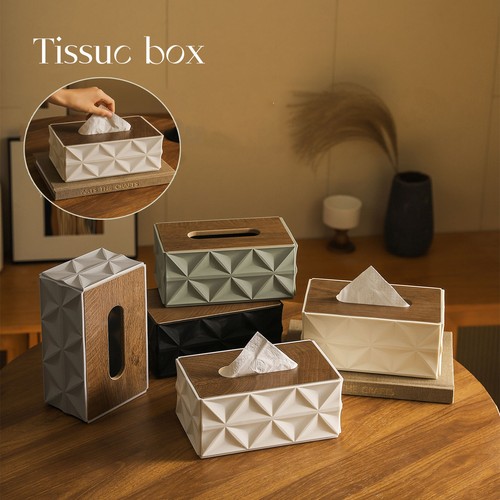 Wooden lid tissue box elegant - wooden,