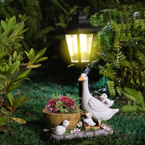 Garden duck statues - statues, solar