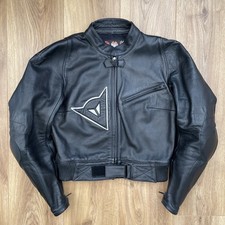 Vintage Dainese Ladies Classic Leather Motorcycle Jacket Made In Italy Motorbike