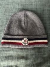 Black genuine Moncler Beanie Hat - Mens