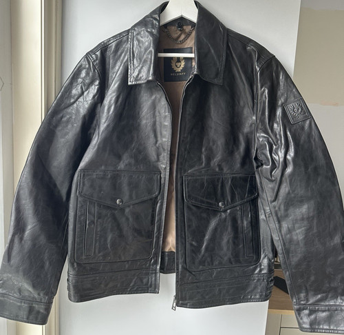 Belstaff black leather jacket - black,