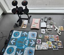 Nintendo Wii SUPER BUNDLE Console Controllers drums fit board dance mat 15 games