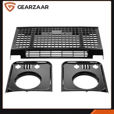 FRONT GRILL GRILLE Compatible for Land Rover Defender GLOSS BLACK Headlamp Cases