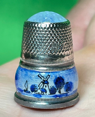 Antique blue glass - blue, top