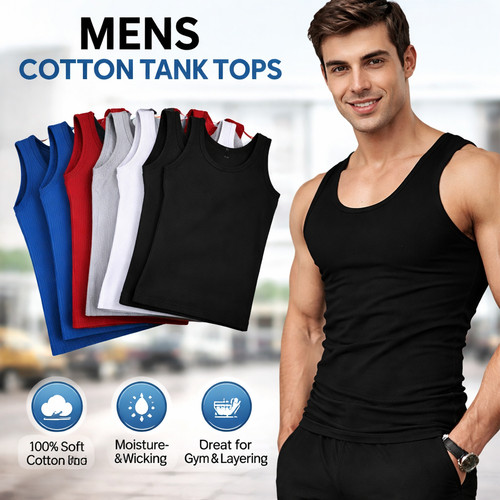 Mens cotton vests - tank, tops