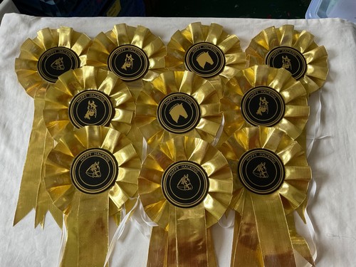 Rosettes gold ribbon - gold,