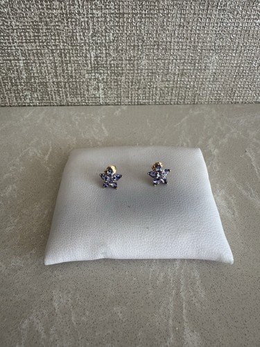 10k gold tanzanite flower - gold,