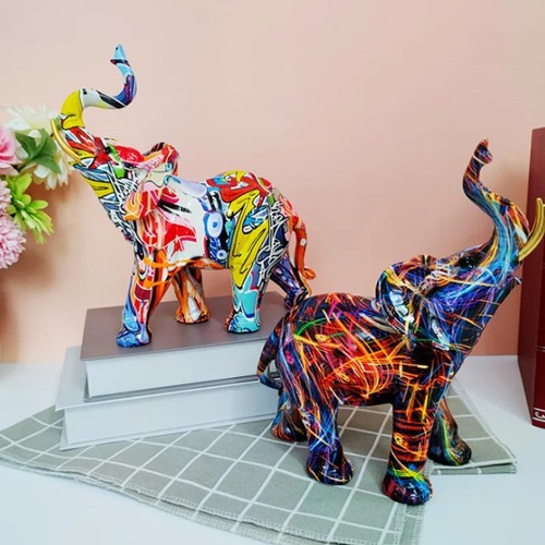 Graffiti elephant figurine - graffiti,