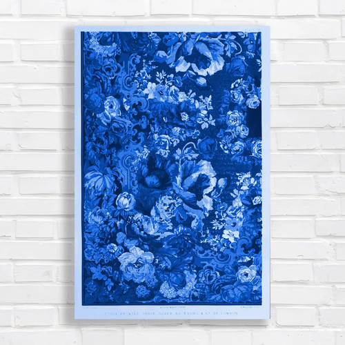 Vintage floral tapestry blue - tapestry,