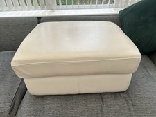 G Plan Leather Foot Stool Ottoman Cream With Hydraulic Arm Lid Lift