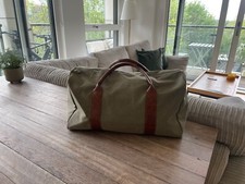 Quality Canvas Weekend/Gym/Travel Bag | Olive Green/Tan Leather Duffle RRP £60