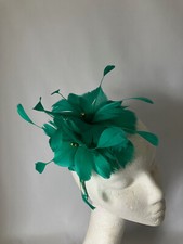Jade Green Feather Fascinator