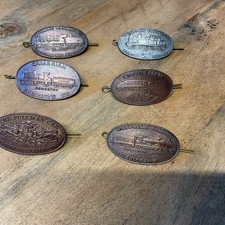 6 Metal  railway Cap Badges train