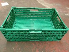 2 x Storage Crates Trays Reusable folding Containers box 600mm x 400mm 