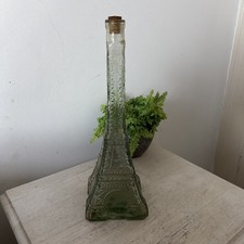 Vintage Glass Eiffel Tower bottle or Decanter 14 inch 