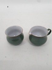 Denby England Green Creamer and Sugar Bowl Set Vintage Pottery