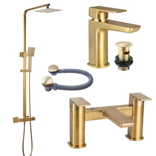 Brushed brass gold basin bath - brushed,