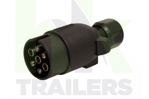 Pin trailer plug black - black,, 12v