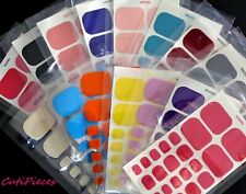 NailArt Solid Colour Toe Nail Wraps Full Cover Polish Foot Sticker Red Pink Blue