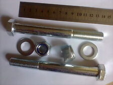 M16 x 140 mm HIGH TENSILE STEEL BOLTS NYLOCS WASHERS TOWBALL DROP TOWBAR SPACER 