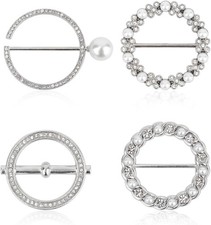 4pcs Scarf Ring Clips, Metal T