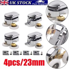 4 X Twin Shower Screen Door ROLLERS Runners Wheels Top & Bottom 23mm Replacement
