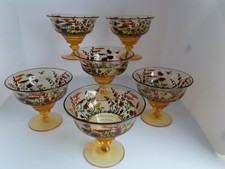 SET of 6 STUART CRYSTAL AMBER
