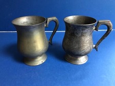 2 Vintage EPNS Tankard Floral