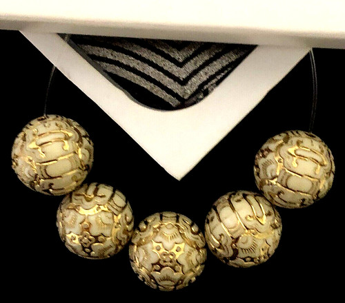 Ivory and gold antique fluted - ivory,
