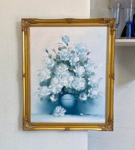 Vtg large floral oil - vtg,