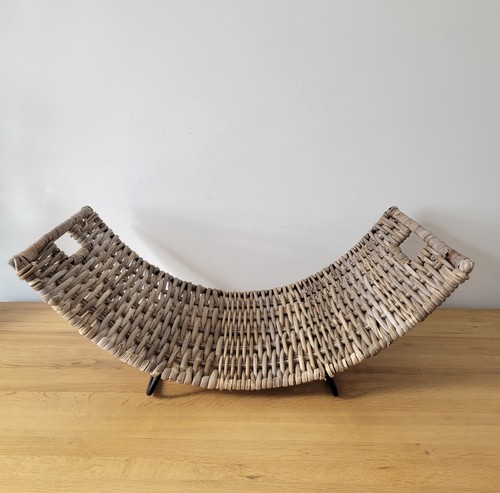 Wicker rattan log basket - wicker,
