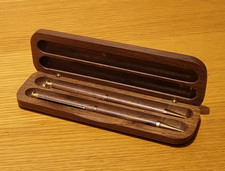 Vintage Wooden Pen And Pencil Box Set from the 1990s working