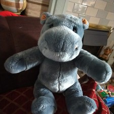 grey hippo -bear factory plush 15 inches tall