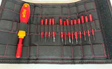 Wiha slim fit screwdriver and 13 bits in wiha tool roll