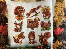 Squirrel Sampler Cushion Cover Cross Stitch Chart