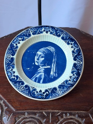 Vintage delft blue wall plate - wall,