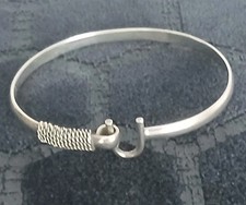 Unusual Solid Silver Bangle
