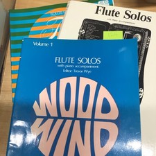 Flute Solos Music books x 3, with piano accompaniment, each book has 2 parts.