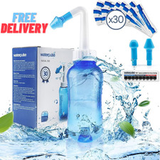 Sinus Rinse Kit Nasal Clean 300ml 30 Sachet Neti Pot Congestion Relief Wash Salt