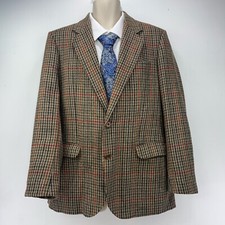 Daks Signature Blazer Men’s Size 40R Tweed Jacket Wool Brown Check