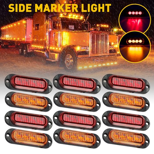 12pcs amber red led - 4-12pcs,